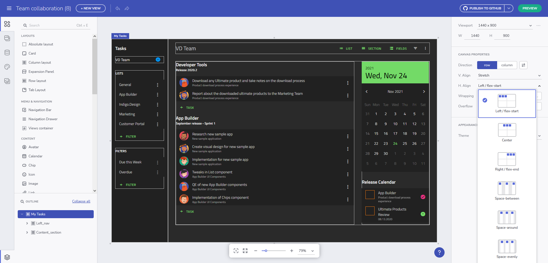 screenshot of App Builder
